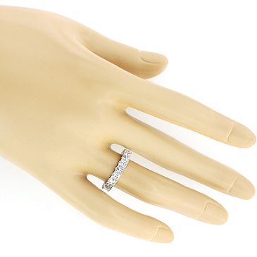Thin 18K Gold & 3.18 Carat Princess Cut Diamond Eternity Ring 