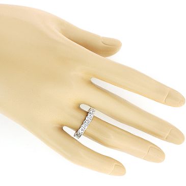 Thin 18K Gold & 3.18 Carat Princess Cut Diamond Eternity Ring 