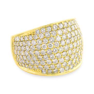 Women’s Large 18K Gold & 3.5 Carat Diamond Pave-Set Wedding Band 