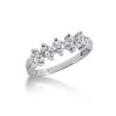 14K Gold Diamond Anniversary Wedding Ring 5 Round Brilliant Diamonds 0.75ctw 100WR139514K