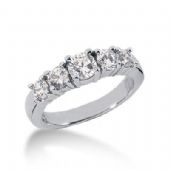 14K Gold Diamond Anniversary Wedding Ring 5 Round Brilliant Diamonds 1.05ctw 101WR194214K