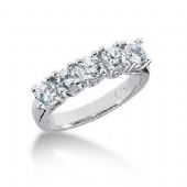 14K Gold Diamond Anniversary Wedding Ring 5 Round Brilliant Diamonds 1.25ctw 102WR120314K