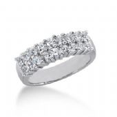 14K Gold Diamond Anniversary Wedding Ring 18 Round Brilliant Diamonds 0.90ctw 104WR10414K