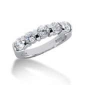 14K Gold Diamond Anniversary Wedding Ring 5 Round Brilliant Diamonds 1.25 ctw. 109WR30014K