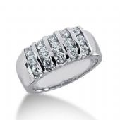 14K Gold Diamond Anniversary Wedding Ring 15 Round Brilliant Diamonds 1.05ctw 110WR128914K