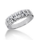 14K Gold Diamond Anniversary Wedding Ring 14 Round Brilliant Diamonds 0.70ctw 111WR127314K