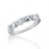 14K Gold Diamond Anniversary Wedding Ring 5 Round Brilliant Diamonds 0.75ctw 113WR222414K