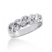 14K Gold Diamond Anniversary Wedding Ring 10 Round Brilliant Diamonds 1.00 ctw 116WR130514K