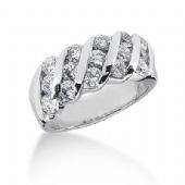 14K Gold Diamond Anniversary Wedding Ring 15 Round Brilliant Diamonds 1.50ctw 117WR131314K