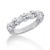14K Gold Diamond Anniversary Wedding Ring 5 Round Brilliant Diamonds 1.75ctw 118WR16514K