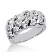 14K Gold Diamond Anniversary Wedding Ring 15 Round Brilliant Diamonds 3.00ctw 120WR23614K