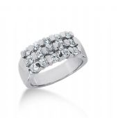 14K Gold Diamond Anniversary Wedding Ring 15 Round Brilliant Diamonds 1.05ctw 126WR124514K