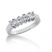 14K Gold Diamond Anniversary Wedding Ring 5 Princess Cut Diamonds 0.85ctw 130WR36414K