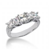 14K Gold Diamond Anniversary Wedding Ring 5 Princess Cut Diamonds 1.85ctw 132WR54014K