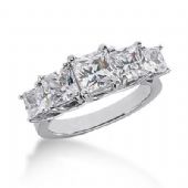 14K Gold Diamond Anniversary Wedding Ring 5 Princess Cut Diamonds 3.45ctw 133WR56414K
