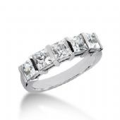 14K Gold Diamond Anniversary Wedding Ring 5 Princess Cut Diamonds 2.00ctw 135WR20114K