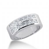 14K Gold Diamond Anniversary Wedding Ring 14 Princess Cut Diamonds 1.40ctw 140WR26014K