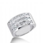 14K Gold Diamond Anniversary Wedding Ring 21 Princess Cut Diamonds 2.75ctw 141WR28614K