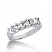14K Gold Diamond Anniversary Wedding Ring 7 Emerald Cut Diamonds 1.40ctw 144WR173614K