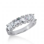14K Gold Diamond Anniversary Wedding Ring 7 Emerald Cut Diamonds 1.40ctw 146WR20814K