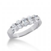 14K Gold Diamond Anniversary Wedding Ring 5 Oval Shaped Diamonds 1.40ctw 147WR21014K