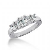14K Gold Diamond Anniversary Wedding Ring 5 Oval Shaped Diamond 1.40ctw 149WR197014K