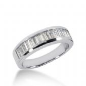 14K Gold Diamond Anniversary Wedding Ring 17 Straight Baguette Diamonds 1.19ctw 164WR49014K