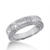 14K Gold Diamond Anniversary Wedding Ring 17 Princess Cut, 46 Round Brilliant Diamonds 2.16ctw 166WR67714K