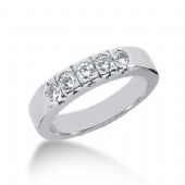 14K Gold Diamond Anniversary Wedding Ring 5 Round Brilliant Diamonds 0.50ctw 176WR11814K