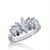 14K Gold Diamond Anniversary Wedding Ring 7 Marquise Shaped Diamonds 1.45ctw 177WR34214K