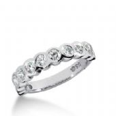 14K Gold Diamond Anniversary Wedding Ring 11 Round Brilliant Diamond 0.88ctw 183WR140314K