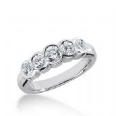 14K Gold Diamond Anniversary Wedding Ring 5 Round Brilliant Diamonds 0.95ctw 184WR186114K