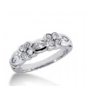 14K Gold Diamond Anniversary Wedding Ring 8 Round Brilliant, 3 Marquise Shaped Diamonds 1.15ctw 185WR26414K