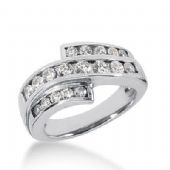 14K Gold Diamond Anniversary Wedding Ring 18 Round Brilliant Diamonds 0.86ctw 190WR57614K
