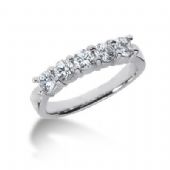 14K Gold Diamond Anniversary Wedding Ring 5 Round Brilliant Diamonds 0.75ctw 200WR56814K