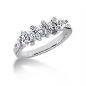 14K Gold Diamond Anniversary Wedding Ring 15 Round Brilliant Diamonds 0.88ctw 203WR38014K