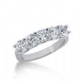 14K Gold Diamond Anniversary Wedding Ring 5 Round Brilliant Diamonds 1.50ctw 205WR219314K