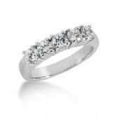 14K Gold Diamond Anniversary Wedding Ring 5 Round Brilliant Diamonds 1.00ctw 210WR147514K