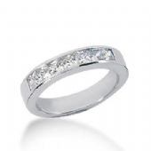 14K Gold Diamond Anniversary Wedding Ring 7 Princess Cut Diamonds 0.98ctw 215WR100114K
