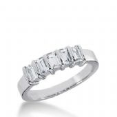 14K Gold Diamond Anniversary Wedding Ring 5 Straight Baguette Diamonds 0.75ctw 218WR100814K