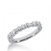 14K Gold Diamond Anniversary Wedding Ring 6 Round Brilliant, 2 Straight Baguette Diamonds 0.26ctw 220WR102314K