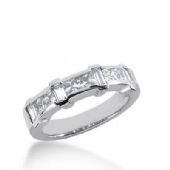 14K Gold Diamond Anniversary Wedding Ring 6 Princess Cut, 4 Straight Baguette Diamonds 1.24ctw 225WR102814K
