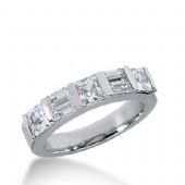 14K Gold Diamond Anniversary Wedding Ring 3 Princess Cut, 4 Straight Baguette Diamonds 1.68ctw 227WR103814K