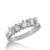 14K Gold Diamond Anniversary Wedding Ring 8 Round Brilliant, 5 Straight Baguette Diamonds 0.66ctw 231WR105214K