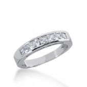 14K Gold Diamond Anniversary Wedding Ring 7 Princess Cut Diamonds 0.70ctw 236WR107814K