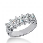 14K Gold Diamond Anniversary Wedding Ring 5 Princess Cut Diamonds 2.50ctw 242WR108514K
