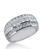 14K Gold Diamond Anniversary Wedding Ring 12 Princess Cut, 26 Round Brilliant Diamonds 1.68ctw 244WR108714K