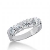 14K Gold Diamond Anniversary Wedding Ring 5 Round Brilliant Diamonds 1.25ctw 247WR109214K