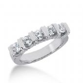 14K Gold Diamond Anniversary Wedding Ring 5 Round Brilliant Diamonds 0.75ctw 248WR109314K