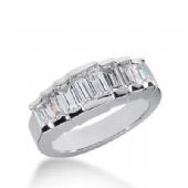 14K Gold Diamond Anniversary Wedding Ring 8 Straight Baguette Diamonds 1.08ctw 249WR109614K